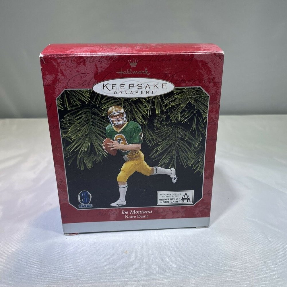 HALLMARK Keepsake 1998 JOE MONTANA Notre Dame CHRISTMAS ORNAMENT NIB New
